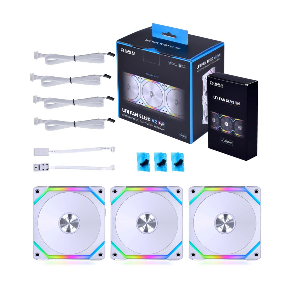 Lian Li UNI Fan SL120 V2 RGB Triple Pack with Controller (V2