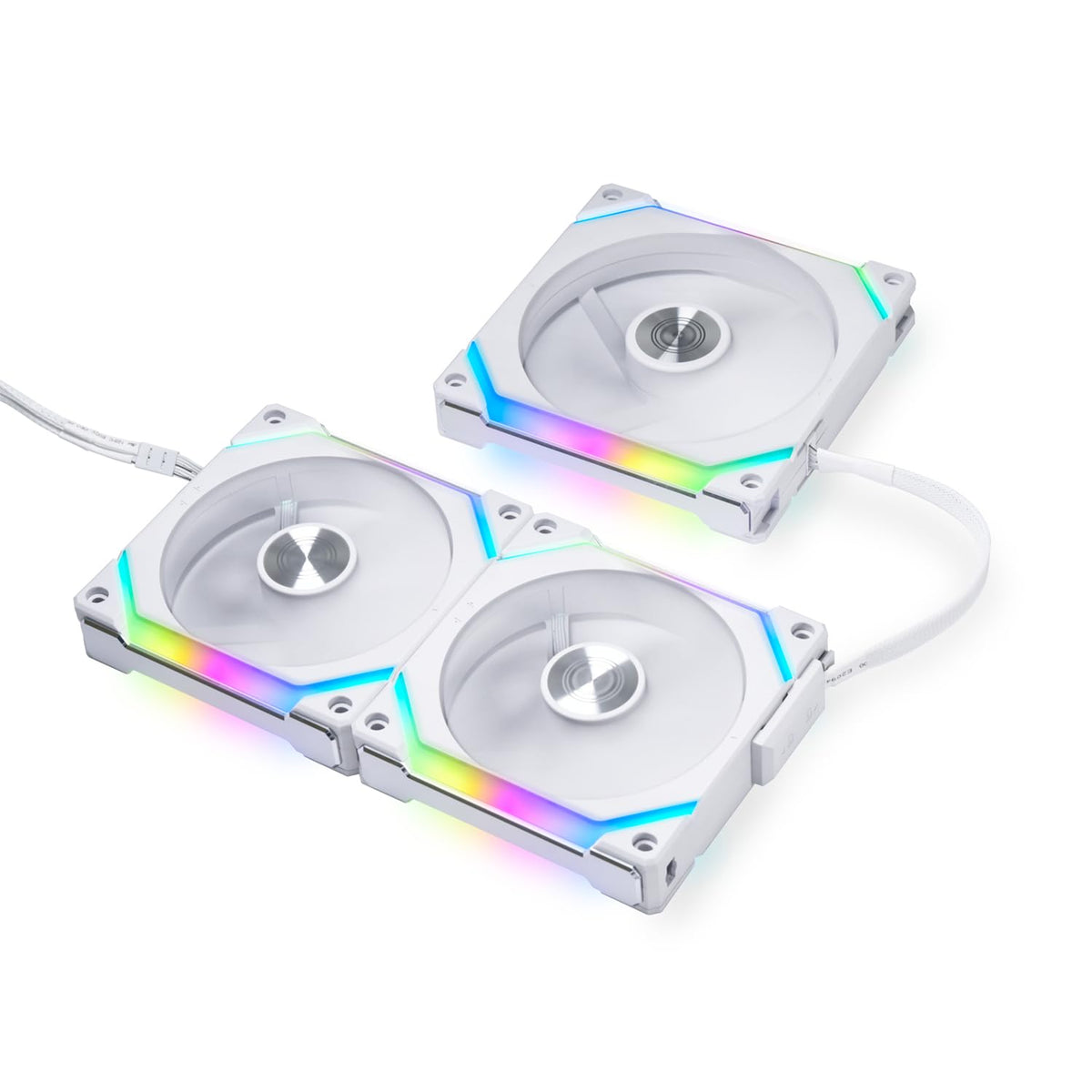 Lian Li SL120 V2_8個 V1_3個 ホワイトファン 11個セット Lian Li UNI Fan SL120 V2 RGB Triple Pack with Controller (V2