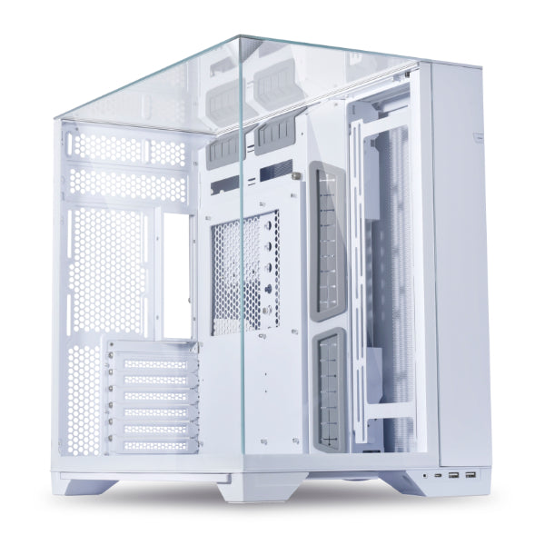 Lian Li O11 Vision ATX Mid Tower Computer Gaming Case-White