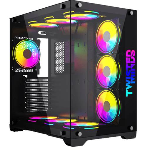 Twisted Minds Bullet-07 Mid Tempered Glass Mid Tower Gaming Case - Black