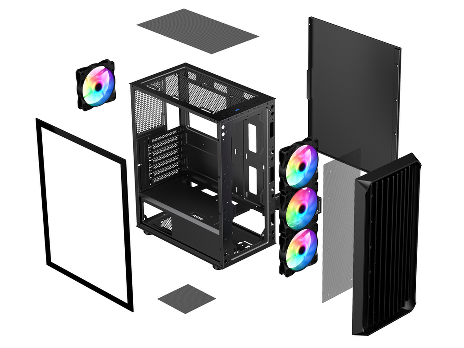 SAMA 205A Tempered Glass ATX Mid Tower Gaming Computer Case - Black SAMA 205A Tempered Glass ATX Mid Tower Gaming Computer Case - Black
