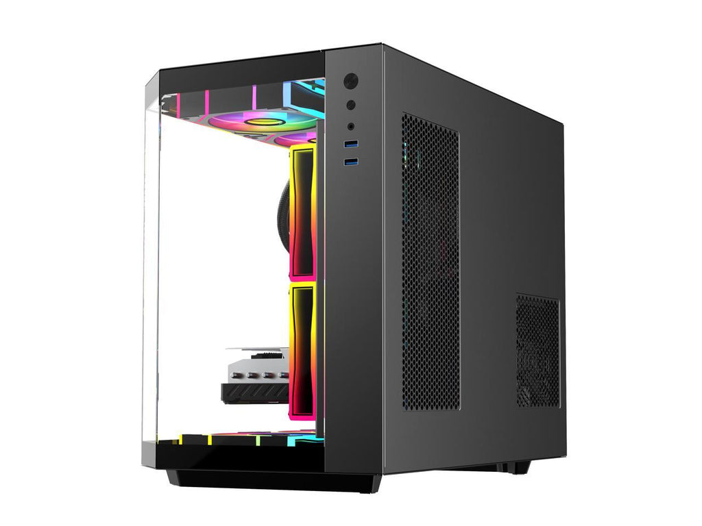 Sama 2771 Dual USB3.0, Tempered Glass Micro-ATX Tower Gaming