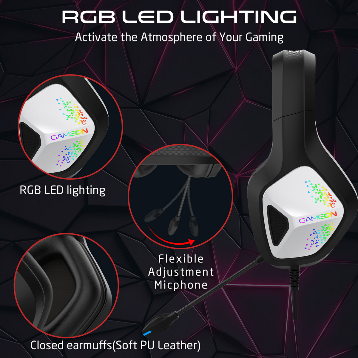 GAMEON GOK905 Infernus RGB Gaming Headset - Black GAMEON GOK905 Infernus RGB Gaming Headset - Black