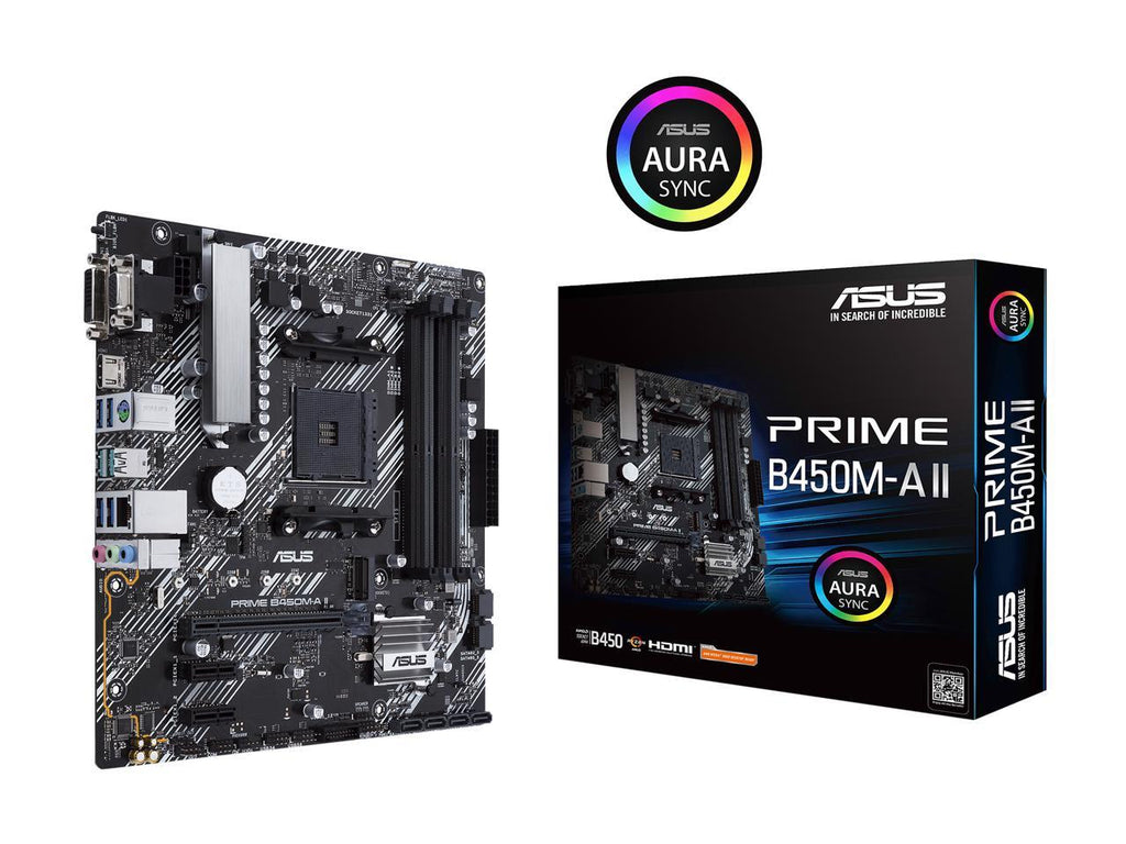 ASUS Prime B450M-A II AMD AM4 (Ryzen 5000, 3rd/2nd/1st Gen Ryzen Micro ATX Motherboard