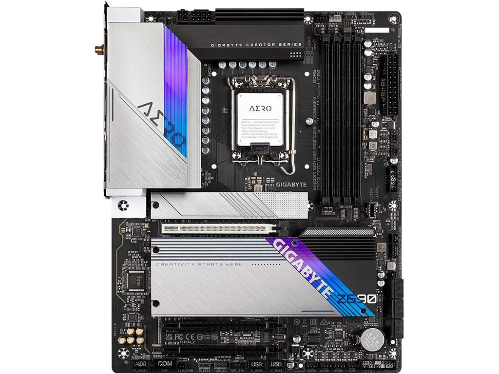 GIGABYTE Z690 AERO G LGA 1700 Intel Z690 ATX Motherboard with DDR5, Quad M.2, PCIe 5.0, USB 3.2 Gen2X2 Type-C, WiFi 6, Intel 2.5 GbE LAN