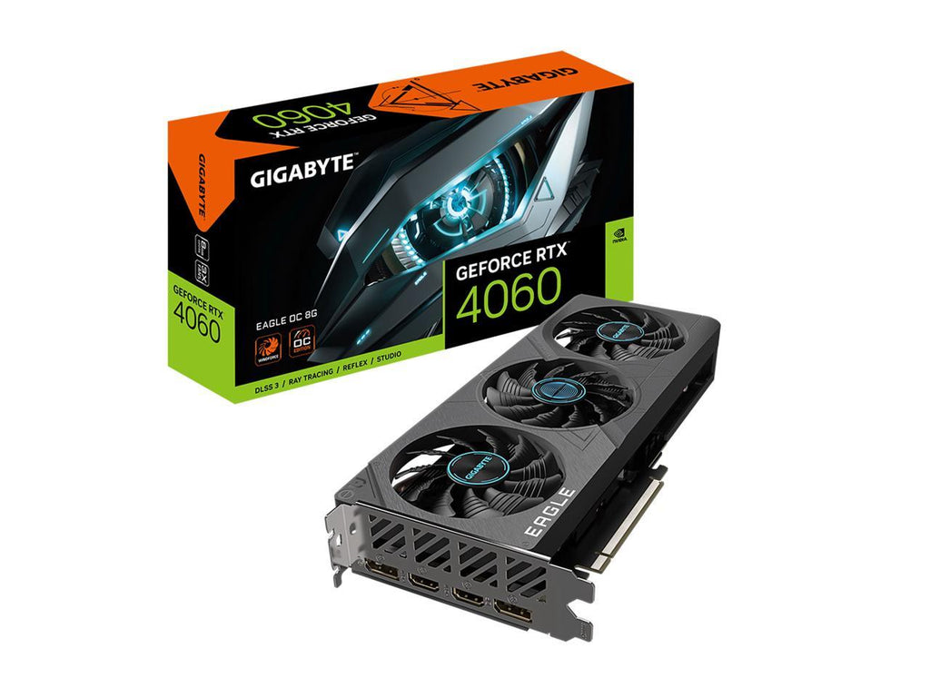 GIGABYTE GeForce RTX 4060 EAGLE OC 8G Graphics Card, 3x WINDFORCE Fans, 8GB 128-bit GDDR6