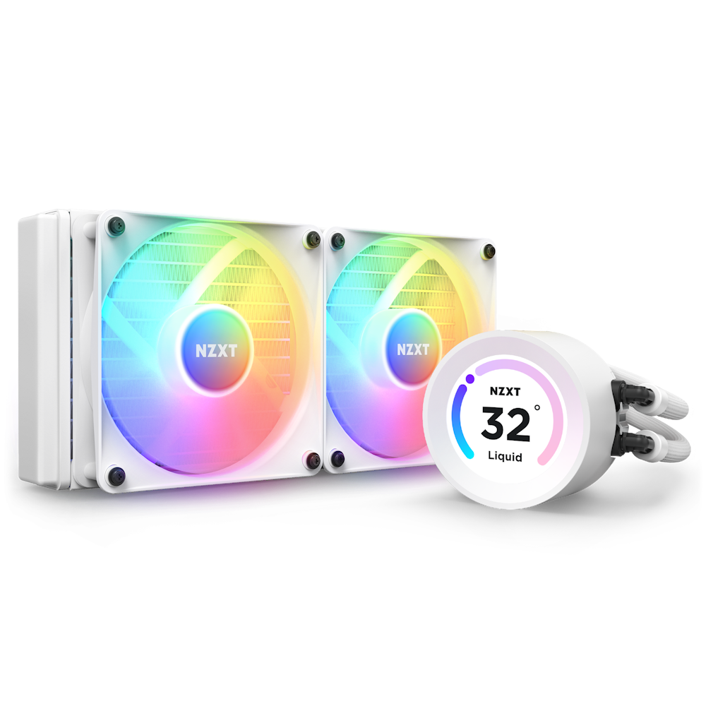 NXZT Kraken Elite 240mm RGB AIO Liquid Cooler LCD - white