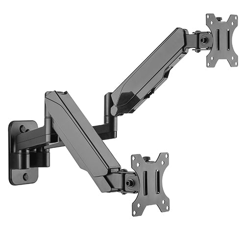 Skill Tech Gas Spring Arm Double Monitor Wall Mount - Black