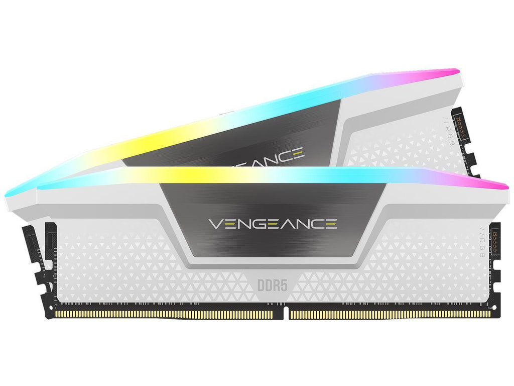 CORSAIR Vengeance RGB 32GB (2 x 16GB) 288-Pin PC RAM DDR5 6000 Desktop Memory - White
