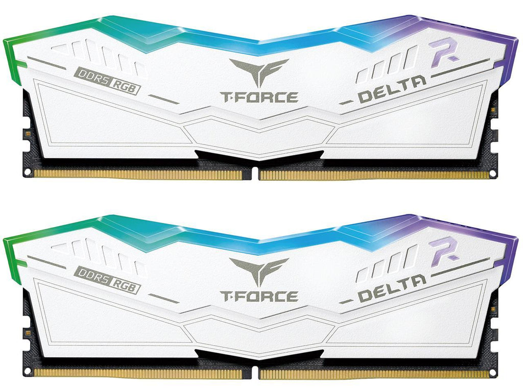 T-Force Delta RGB 32GB (2 x 16GB) 288-Pin PC RAM DDR5 5600 (PC5 44800) - White