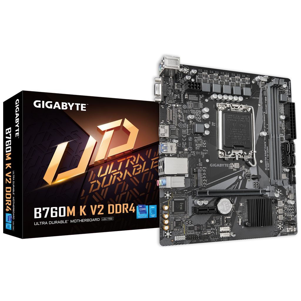 GIGABYTE B760M K V2 LGA 1700 DDR4 M-ATX Intel Motherboard