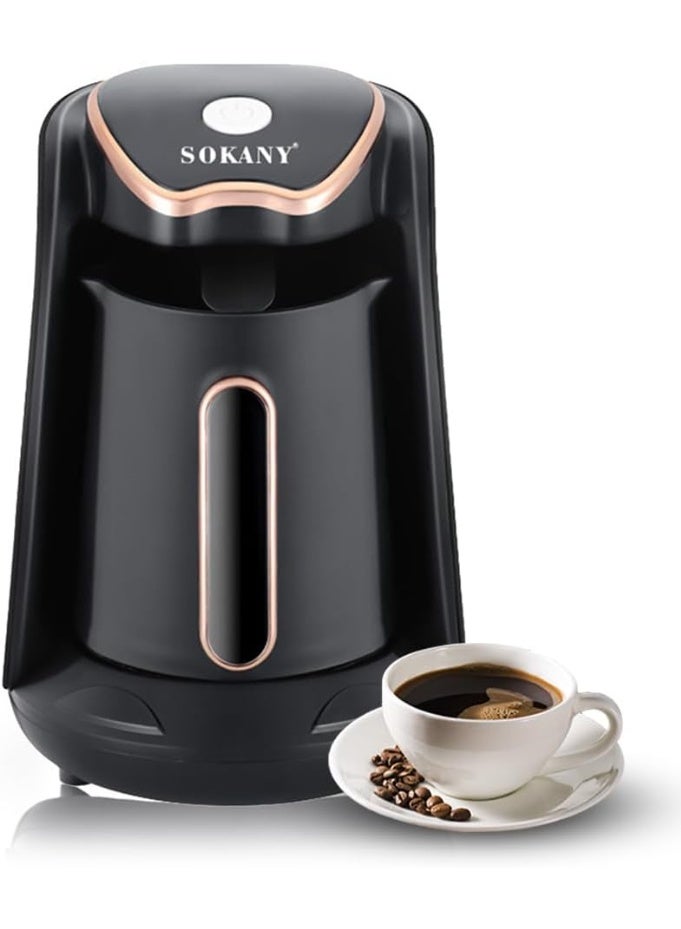 Sokany SK-04008 4-cup 600W coffee maker, black with rose gold trim