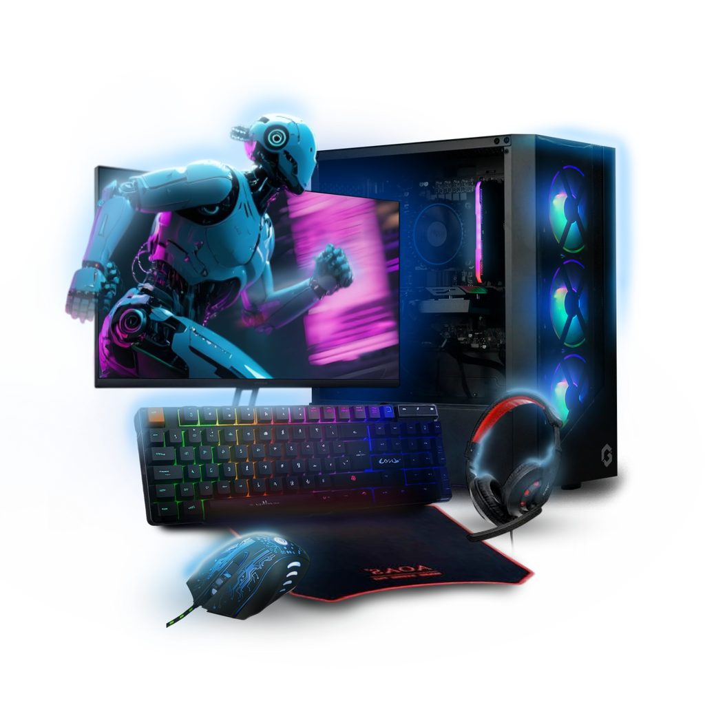 Super Gaming PC Bundle | Intel i5 12400F - RTX 4060 - 16GB RAM - 500GB M.2, 27" 165Hz Monitor, Keyboard, Mouse, Mouse pad & Headset