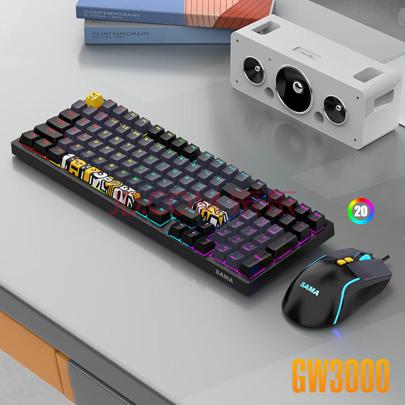 GW3000 Mechanical Keyboard and Mouse Combo RGB Gaming - Black GW3000 Mechanical Keyboard and Mouse Combo RGB Gaming - Black