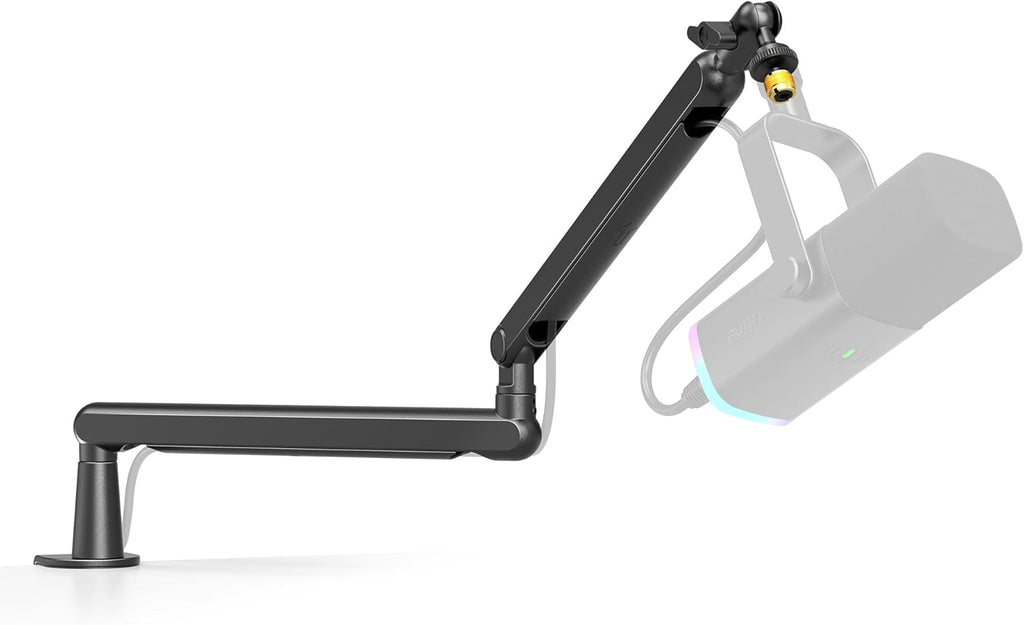 FIFINE Microphone Boom Arm, Low Profile Adjustable Stick Microphone Arm Stand (BM88) - Black