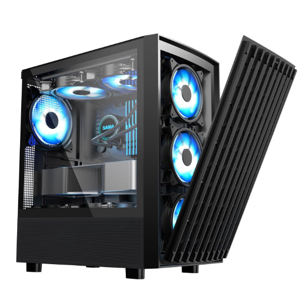 SAMA Neview 3601 Tempered Glass ATX Mid Tower Gaming Computer Case - Black SAMA Neview 3601 Tempered Glass ATX Mid Tower Gaming Computer Case - Black