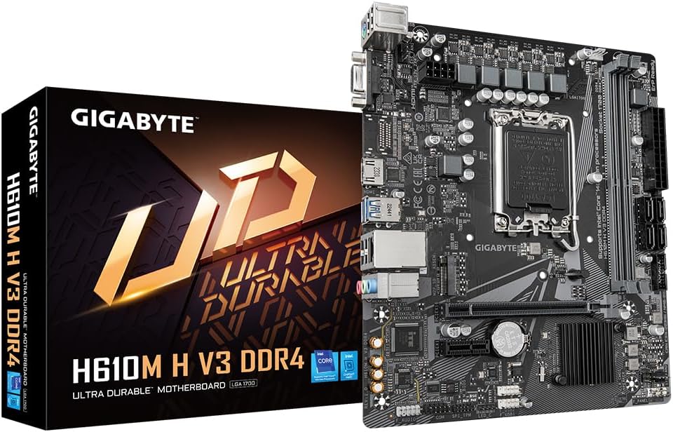 Gigabyte H610M H V3 DDR4 LGA1700 Intel Micro ATX 14th Gen Gaming Motherboard