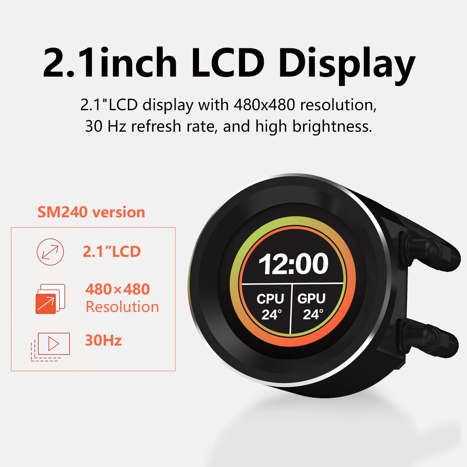 SAMA SM240 240mm AIO RGB Liquid Cooler LCD Display Screen - Black SAMA SM240 240mm AIO RGB Liquid Cooler LCD Display Screen - Black