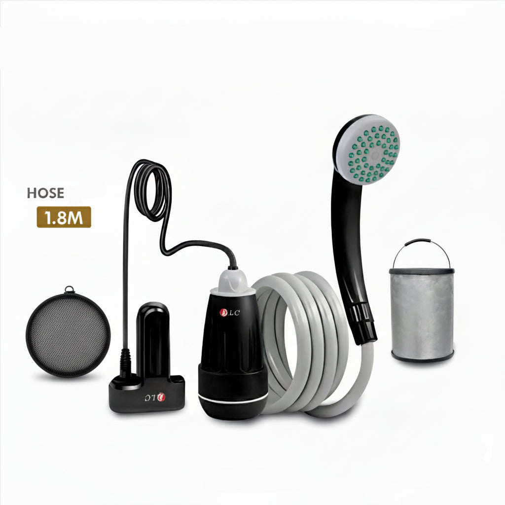 DLC Portable Traveler's Shower &amp; Shattaf with Folding Bucket