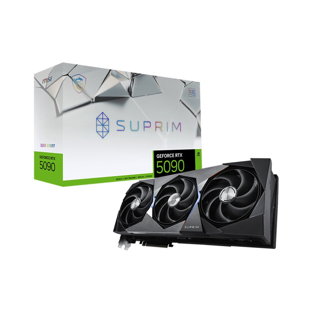 MSI NVIDIA GeForce RTX 5090 SUPRIM SOC Overclocked Triple Fan 32GB GDDR7 PCIe 5.0 Graphics Card