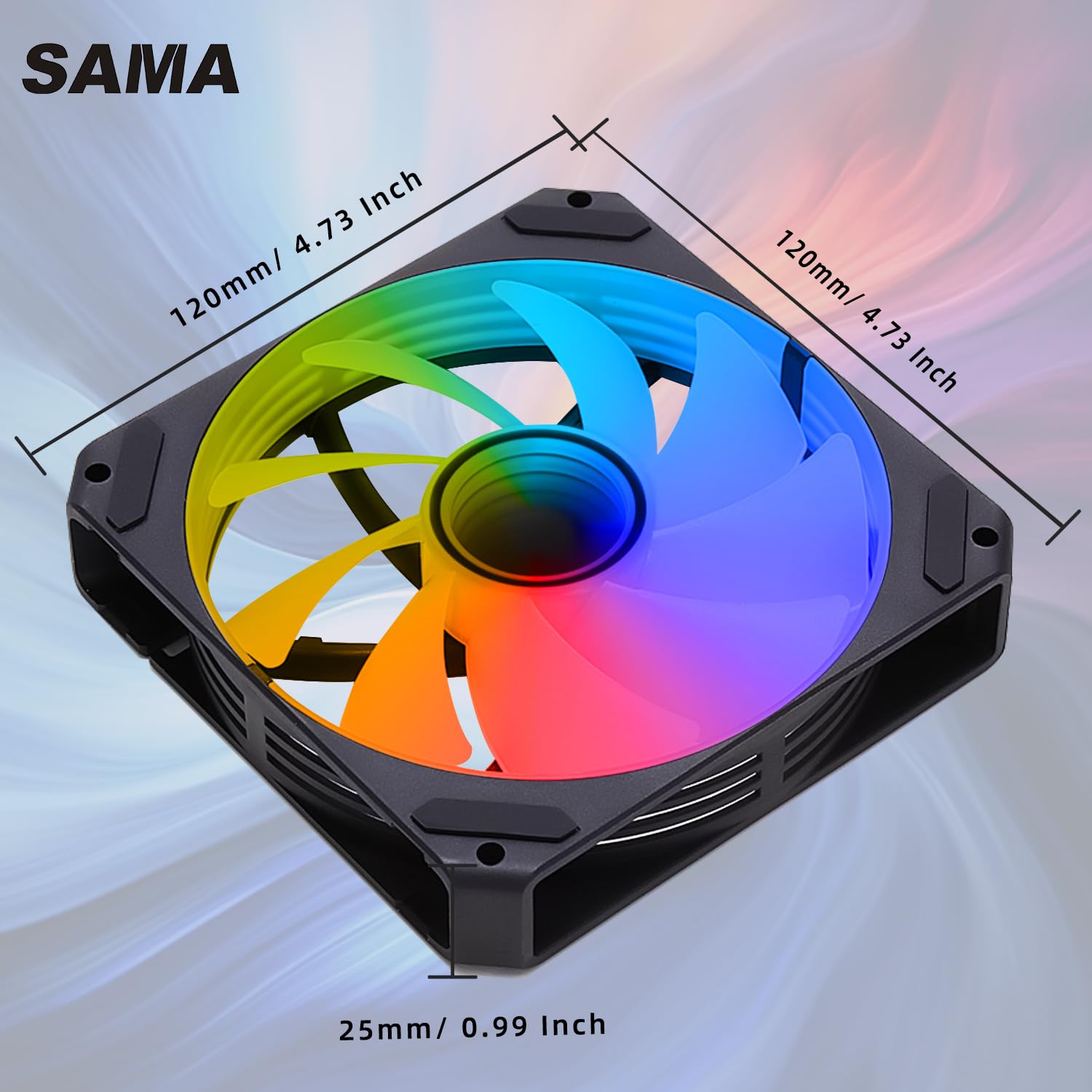 SAMA YH120I-4 ARGB 4x120mm 4 in 1 KitPack Fan - Black SAMA YH120I-4 ARGB 4x120mm 4 in 1 KitPack Fan - Black