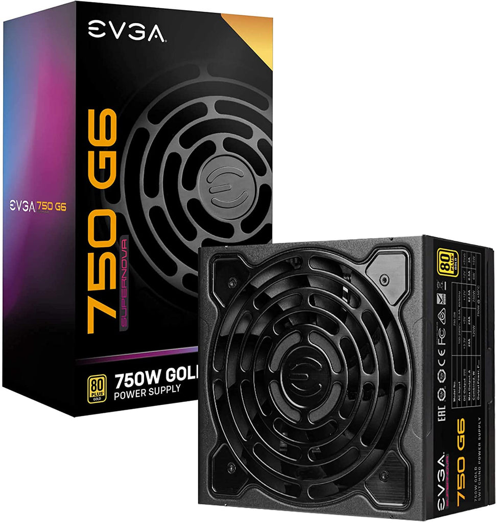 EVGA SuperNOVA 750 G6, 80 Plus Gold 750W, Fully Modular Power Supply, Eco Mode with FDB Fan
