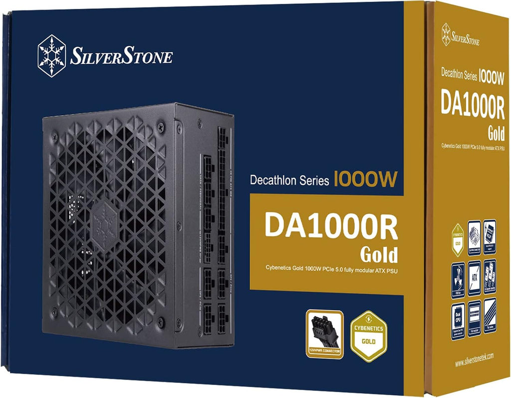 SilverStone DA1000R Cybenetics Gold 1000W PCIe 5.0 Fully Modular ATX 3.1 Power Supply