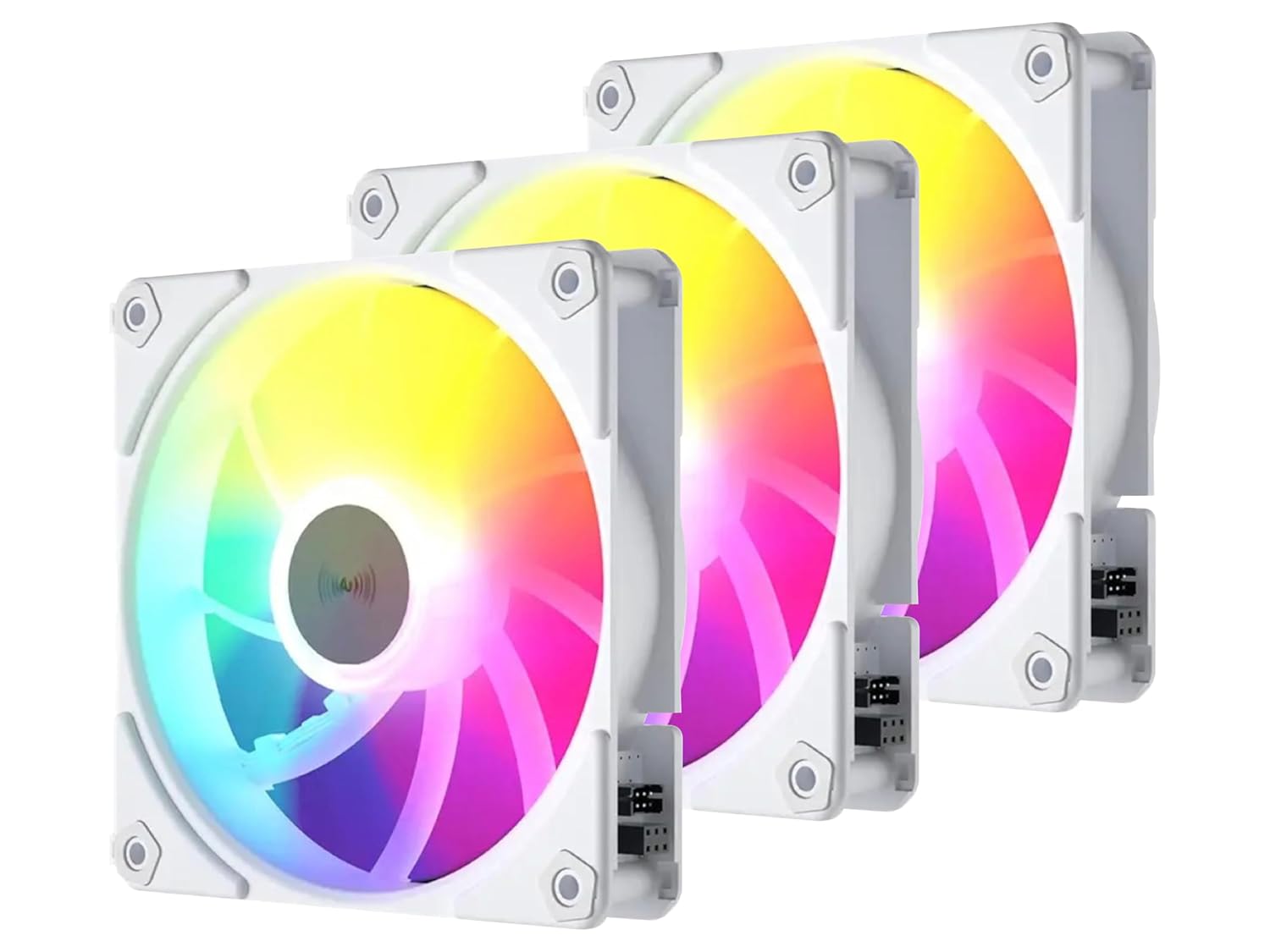 SAMA UF1203W ARGB Uni Fan 3x120mm Daisy-Chain 3Pack Fan - White SAMA UF1203W ARGB Uni Fan 3x120mm Daisy-Chain 3Pack Fan - White