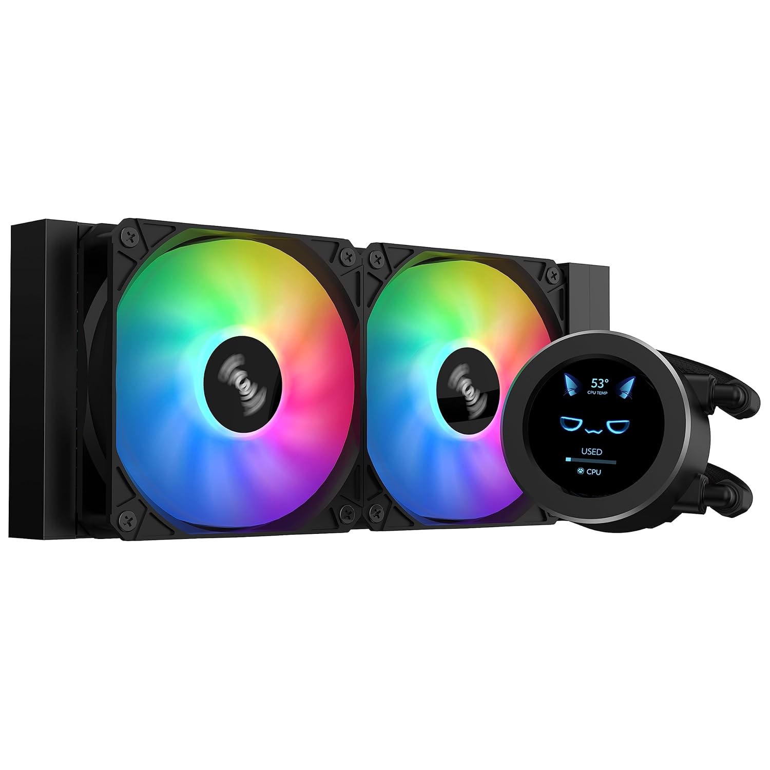 SAMA SM240 240mm AIO RGB Liquid Cooler LCD Display Screen - Black SAMA SM240 240mm AIO RGB Liquid Cooler LCD Display Screen - Black