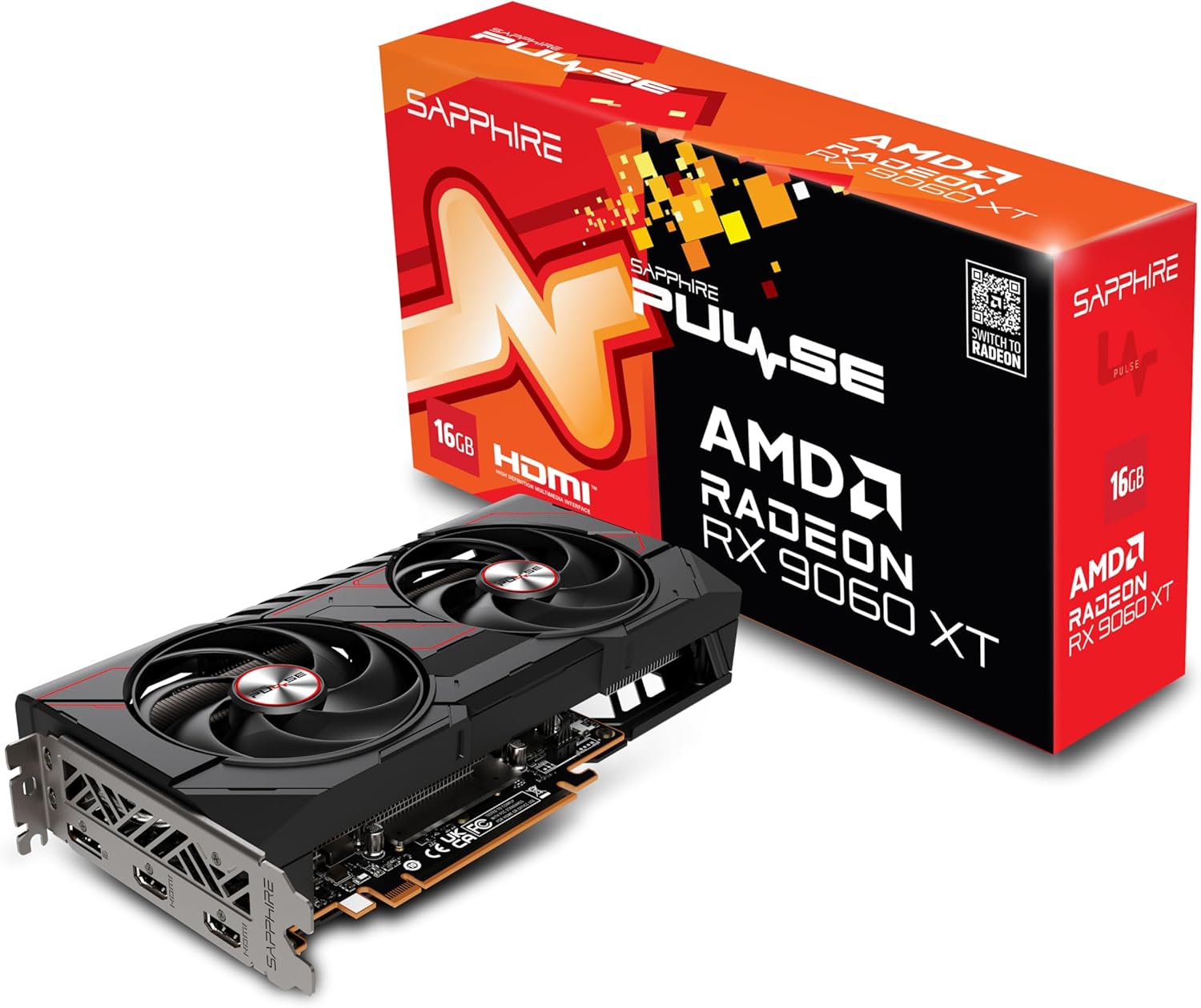 Sapphire PULSE AMD Radeon RX 9060 XT | 16GB GDDR6 Graphics Card