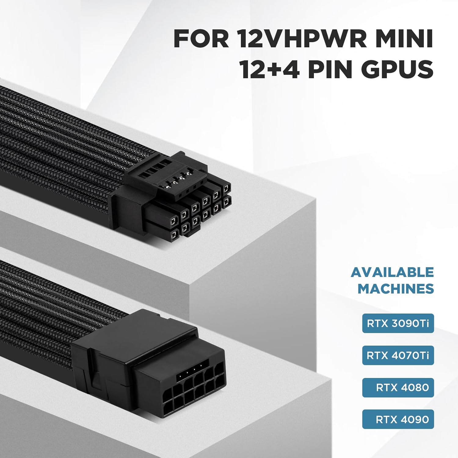 ASIAHORSE PCI-e 5.0 12VHPWR GPU Power Sleeved Cable Extension, 16pin(12+4) Male to Female Extension Cable - Black ASIAHORSE PCI-e 5.0 12VHPWR GPU Power Sleeved Cable Extension, 16pin(12+4) Male to Female Extension Cable - Black