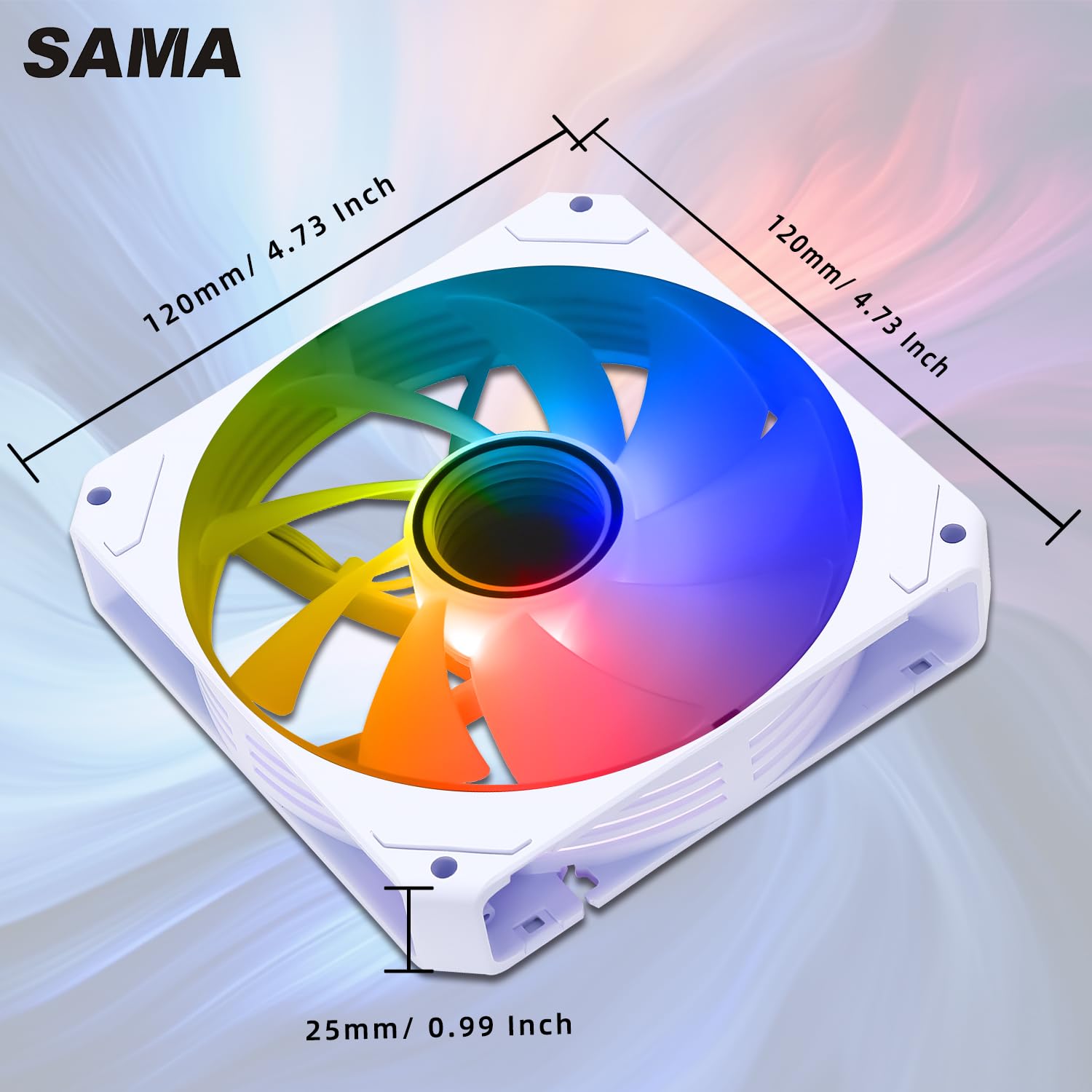 SAMA YH120I-4 ARGB 4x120mm 4 in 1 KitPack Fan - White SAMA YH120I-4 ARGB 4x120mm 4 in 1 KitPack Fan - White