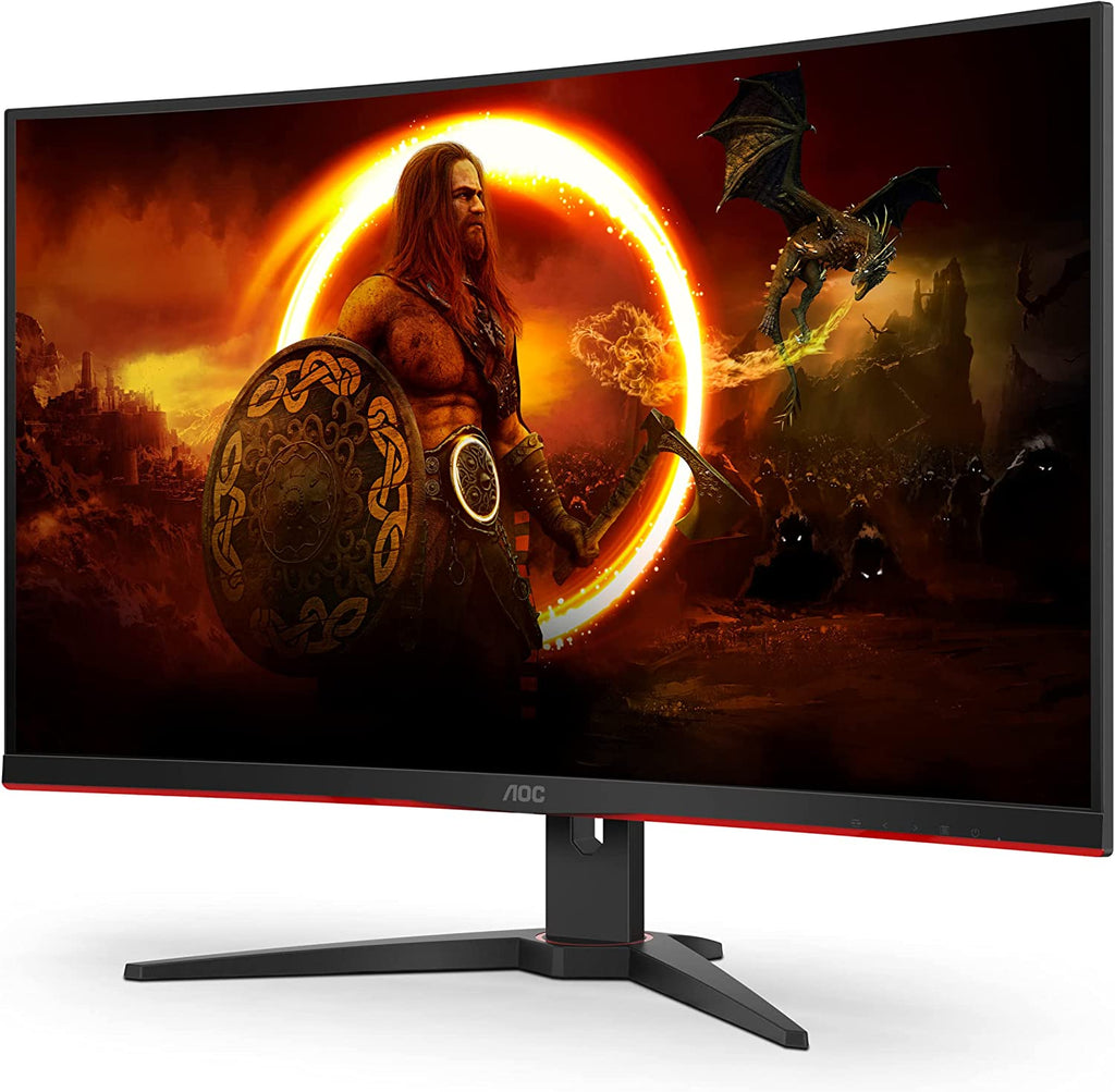 AOC C32G2ZE 32 Inch FHD Curved Gaming Monitor, 240 Hz, 1 ms MPRT, VA AMD FreeSync Premium, Low Input Lag (1920 x 1080@ 240 Hz, 300 cd/m², HDMI/DP)