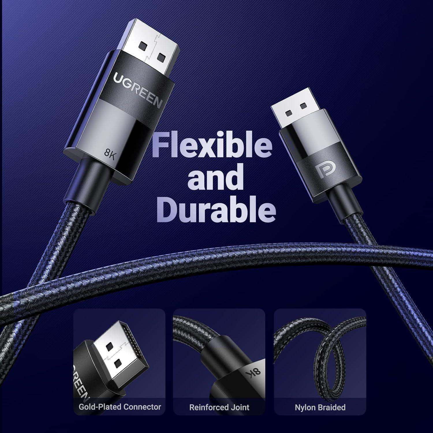 UGREEN DisplayPort 1.4 Male to Male 8K Cable - 2M UGREEN DisplayPort 1.4 Male to Male 8K Cable - 2M