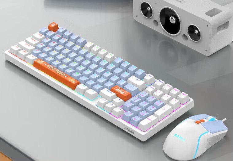 GW3000 Mechanical Keyboard and Mouse Combo RGB Gaming - White
