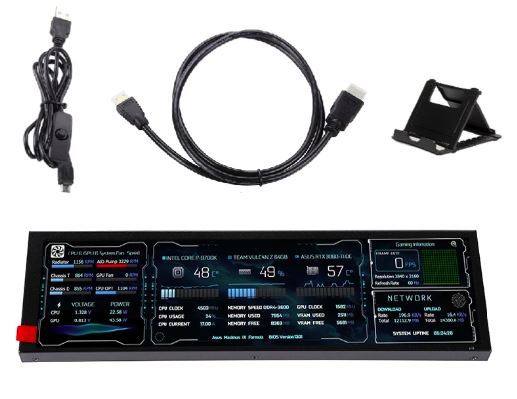8.8 Inch Long Strip LCD Screen 1920*480 HD-MI Driver Board Secondary Monitor - Black