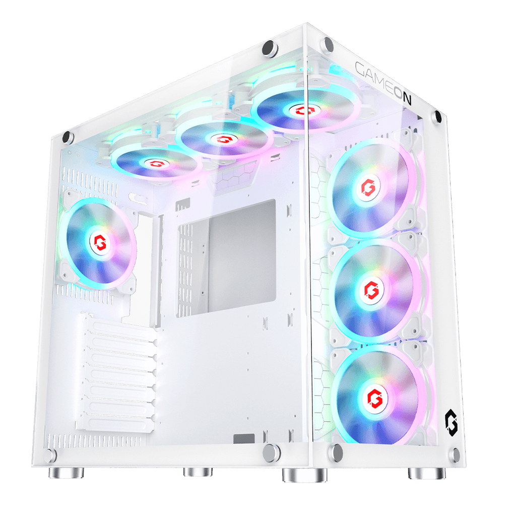 GAMEON Emperor Arctic II Series Mid Tower Gaming Case -White