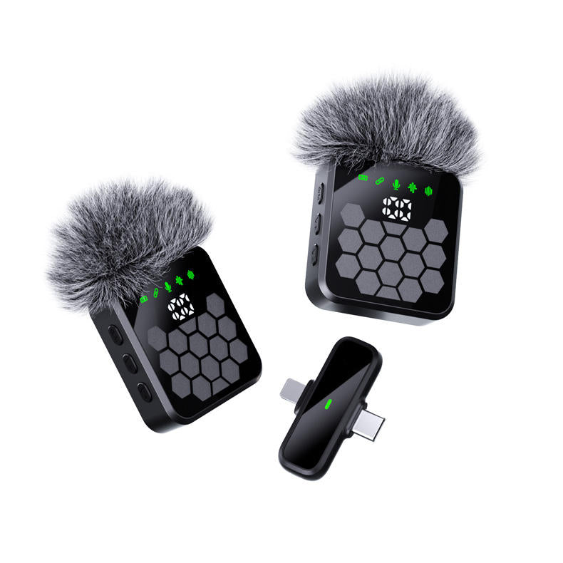 QY66 Wireless Lavalier Microphone dual mic set