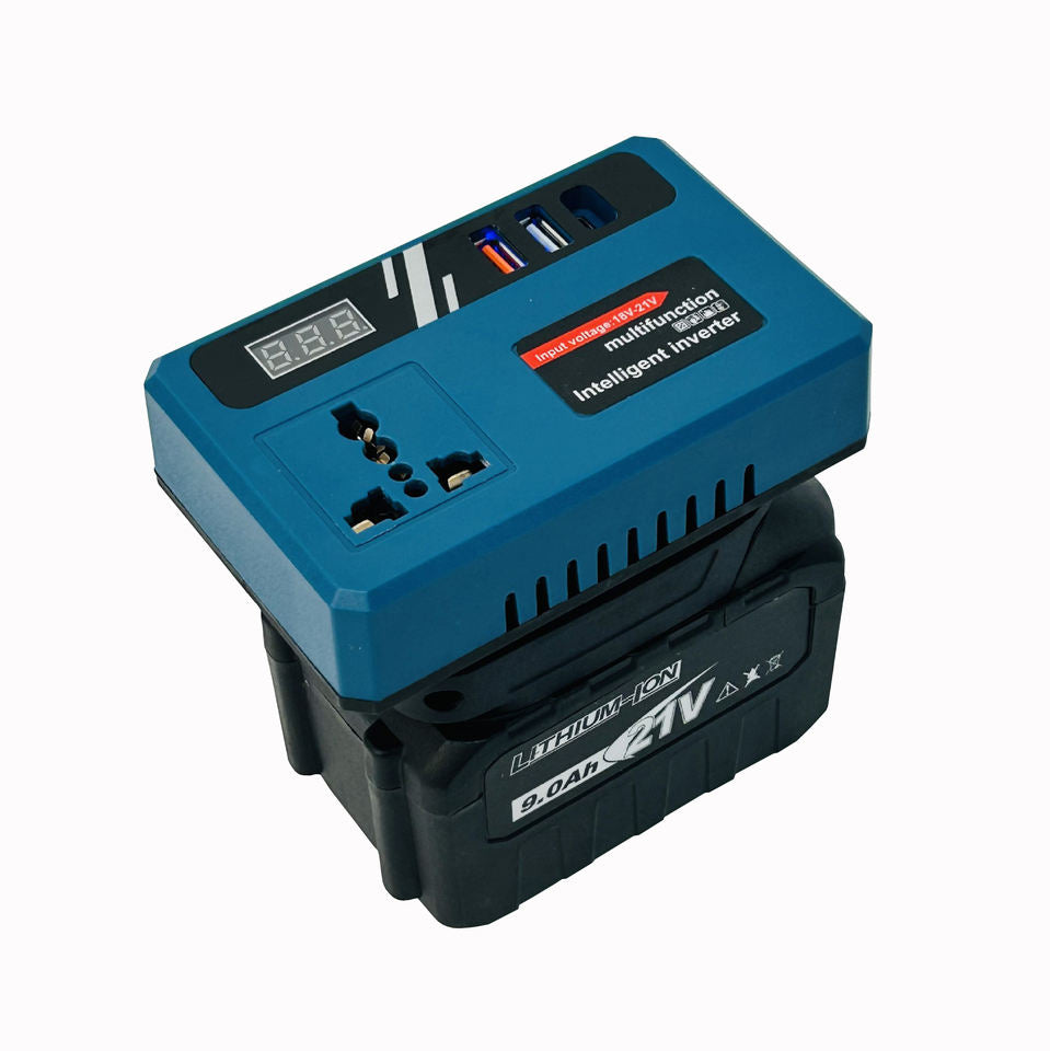 Intelligent inverter converter on power tool battery