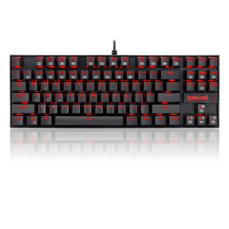 REDRAGON K552 MECHANICAL GAMING KEYBOARD 60% COMPACT 87 KEY - BLACK (RED BACKLIT)