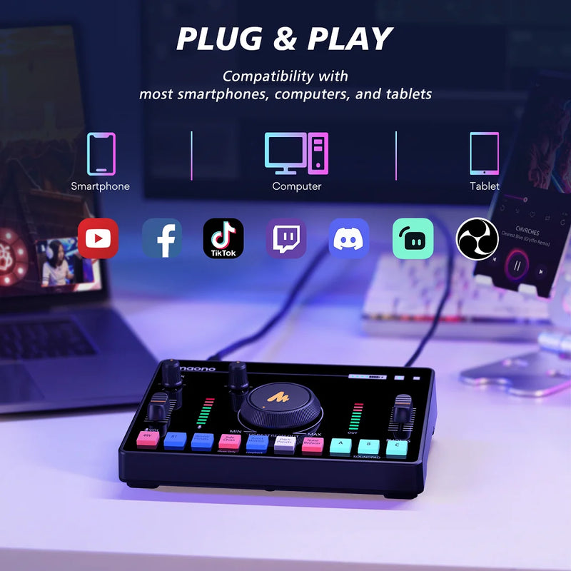Maonocaster AMC2 NEO One-Stop Streaming Audio Mixer & Sound Card - Black Maonocaster AMC2 NEO One-Stop Streaming Audio Mixer & Sound Card - Black