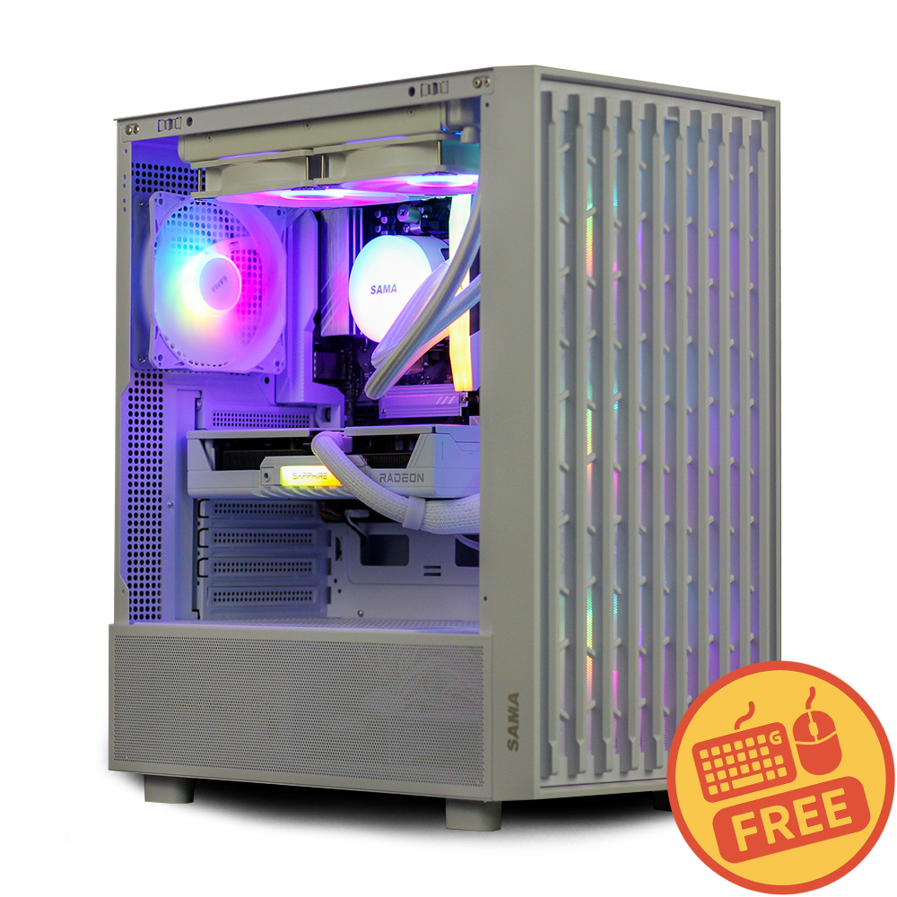 [Pre-Built] Powerful White Gaming PC - AMD Ryzen 5 8400F - AMD Radeon RX 9060 XT 16GB - 32GB DDR5 - 1TB M.2