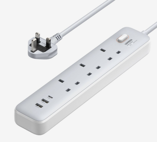 UGREEN 6 in 1 Extension Cord 30W, AC Power Strip, USB-A and USB-C With Master Switch
