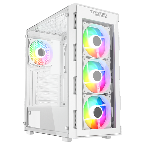 Twisted Minds Titan Glass Mid Tower Gaming Case - White