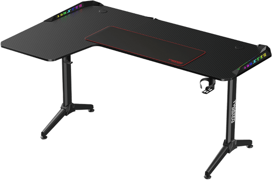 Twisted Minds WARRIOR L Shaped Gaming Desk RGB Left Black