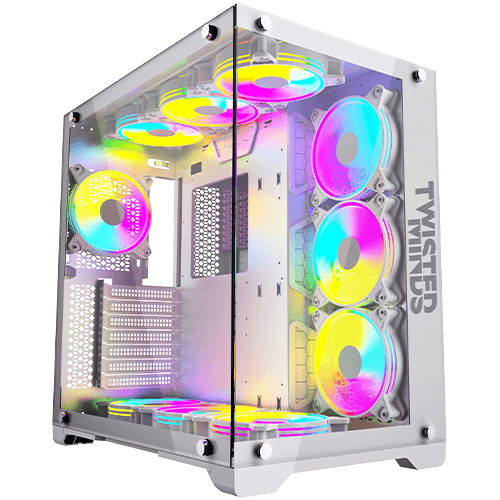 Twisted Minds Bullet-07 Mid Tempered Glass Mid Tower Gaming Case - White