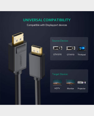 Ugreen DP 1.4 Male To Male Cable - 1.5m Ugreen DP 1.4 Male To Male Cable - 1.5m