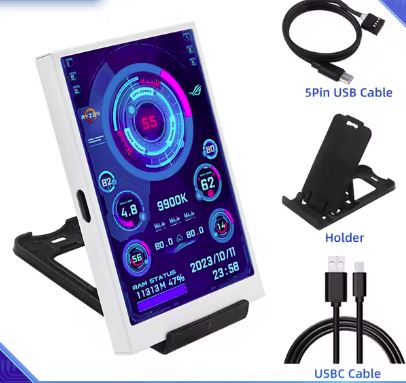 3.5 Inch IPS TYPE-C Secondary Screen for Computer USB Display - White 3.5 Inch IPS TYPE-C Secondary Screen for Computer USB Display - White
