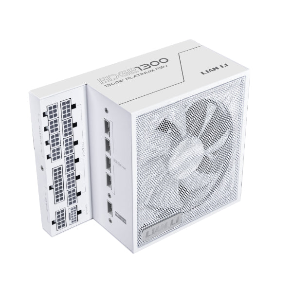 Lian Li Edge Series-850W Full Modular Power Supply-80 Plus Platinum-ATX 3.0, 3.1-PCIE 5.1-L-Shape Design for Dual Chamber Case - White