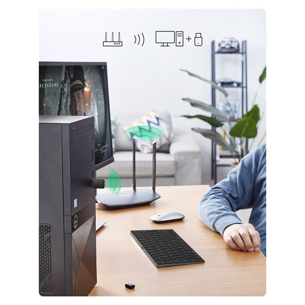 Ugreen dual-band adapter external USB network card - WiFi 11ac AC650 - Black Ugreen dual-band adapter external USB network card - WiFi 11ac AC650 - Black